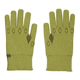 Charlie Constantinou SSENSE Exclusive Green Graphic Gloves 232785M135002