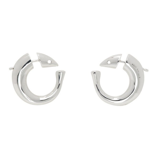 보테가베네타 보테가 베네타 Bottega Veneta Silver Hoop Earrings 232798F022013