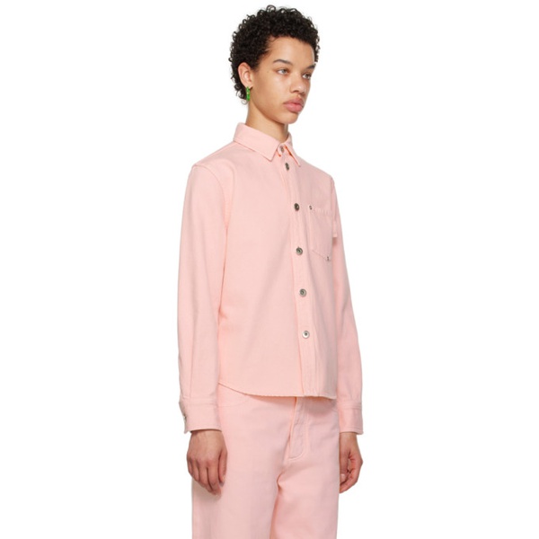 보테가베네타 보테가 베네타 Bottega Veneta Pink Patch Pocket Denim Shirt 232798F109001