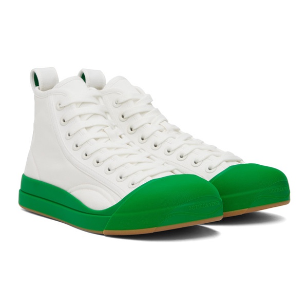 보테가베네타 보테가 베네타 Bottega Veneta White & Green Vulcan Sneakers 232798F127000