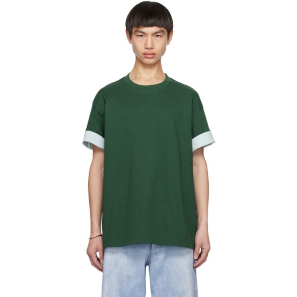 보테가베네타 보테가 베네타 Bottega Veneta Green Double Layer T-Shirt 232798M213001