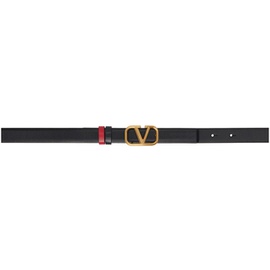 발렌티노 Valentino Garavani Reversible Black & Red VLogo Belt 232807F001010