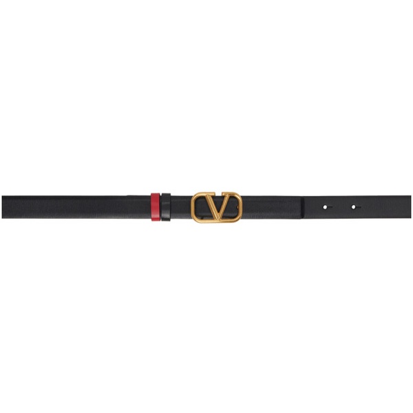  발렌티노 Valentino Garavani Reversible Black & Red VLogo Belt 232807F001010