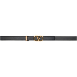 발렌티노 Valentino Garavani Black Reversible VLogo Belt 232807F001011