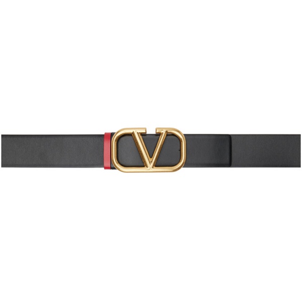  발렌티노 Valentino Garavani Reversible Black & Red VLogo Belt 232807F001015