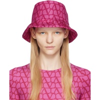 발렌티노 Valentino Garavani Pink Toile Iconographe Bucket Hat 232807F015003