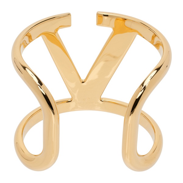  발렌티노 Valentino Garavani Gold VLogo Signature Cuff Bracelet 232807F020005