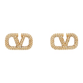 발렌티노 Valentino Garavani Gold VLogo Signature Earrings 232807F022012