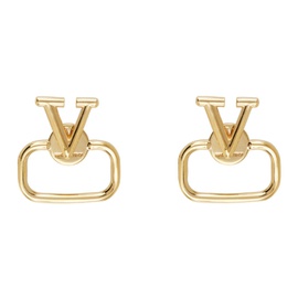 발렌티노 Valentino Garavani Gold VLogo Signature Earrings 232807F022018