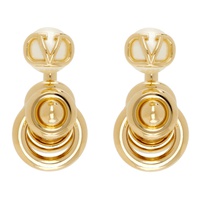 발렌티노 Valentino Garavani Gold VLogo Signature Pearl Earrings 232807F022031