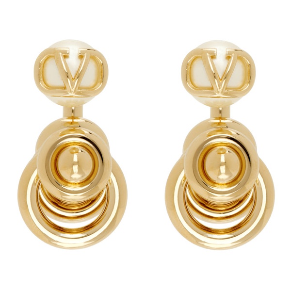  발렌티노 Valentino Garavani Gold VLogo Signature Pearl Earrings 232807F022031