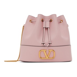 발렌티노 Valentino Garavani Pink Mini VLogo Signature Bucket Bag 232807F045003