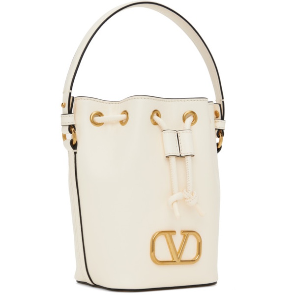  발렌티노 Valentino Garavani 오프화이트 Off-White Mini VLogo Signature Bucket Bag 232807F048089