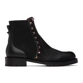 발렌티노 Valentino Garavani Black Rockstud Chelsea Boots 232807F113000
