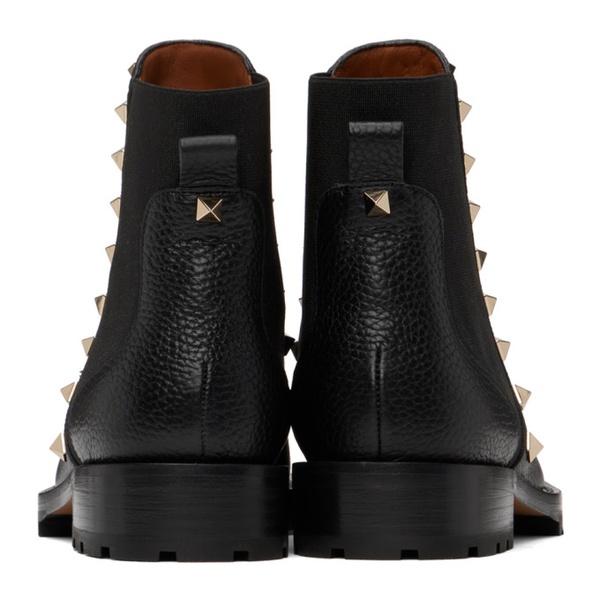 발렌티노 Valentino Garavani Black Rockstud Chelsea Boots 232807F113000