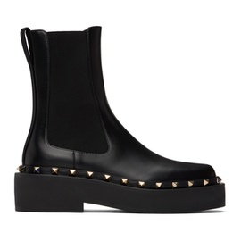 발렌티노 Valentino Garavani Black M-Way Rockstud Chelsea Boots 232807F113001