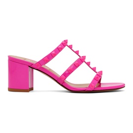 발렌티노 Valentino Garavani Pink Rockstud Heeled Sandals 232807F125000