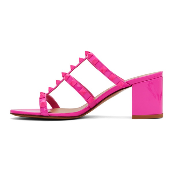  발렌티노 Valentino Garavani Pink Rockstud Heeled Sandals 232807F125000