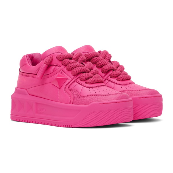  발렌티노 Valentino Garavani Pink One Stud XL Sneakers 232807F128009