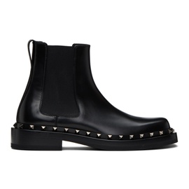 발렌티노 Valentino Garavani Black M-Way Rockstud Chelsea Boots 232807M223000