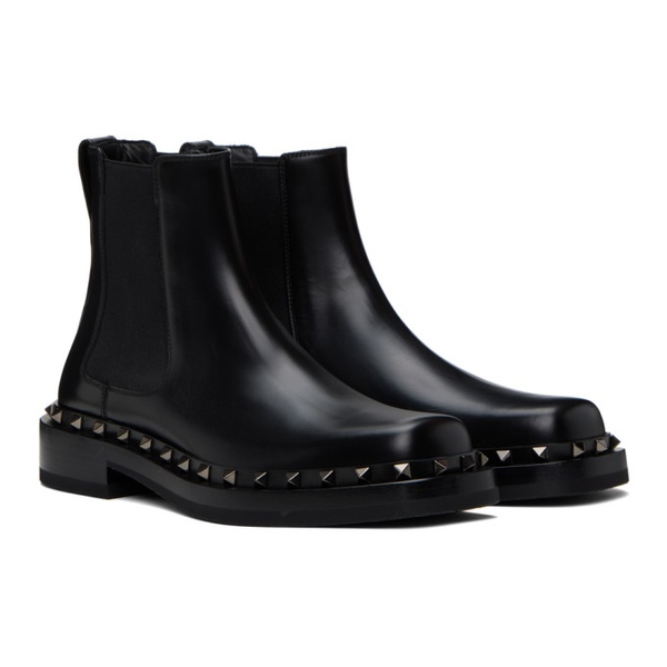  발렌티노 Valentino Garavani Black M-Way Rockstud Chelsea Boots 232807M223000