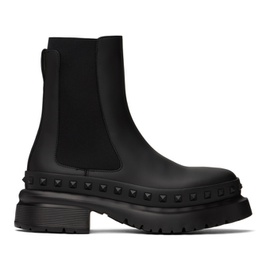 발렌티노 Valentino Garavani Black M-Way Rockstud Chelsea Boots 232807M223001
