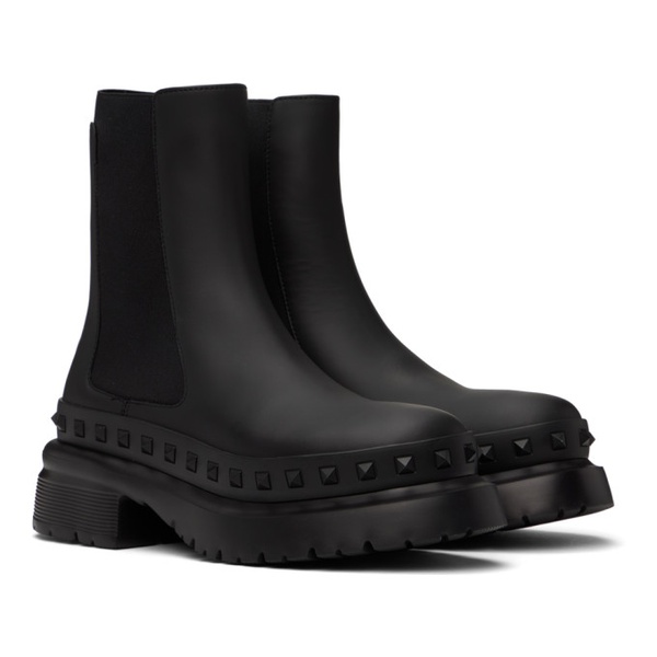  발렌티노 Valentino Garavani Black M-Way Rockstud Chelsea Boots 232807M223001