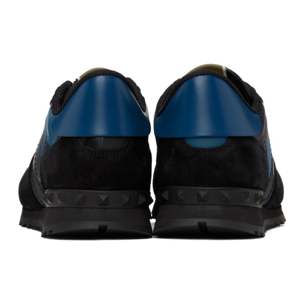  발렌티노 Valentino Garavani Black & Blue Rockrunner Sneakers 232807M237021
