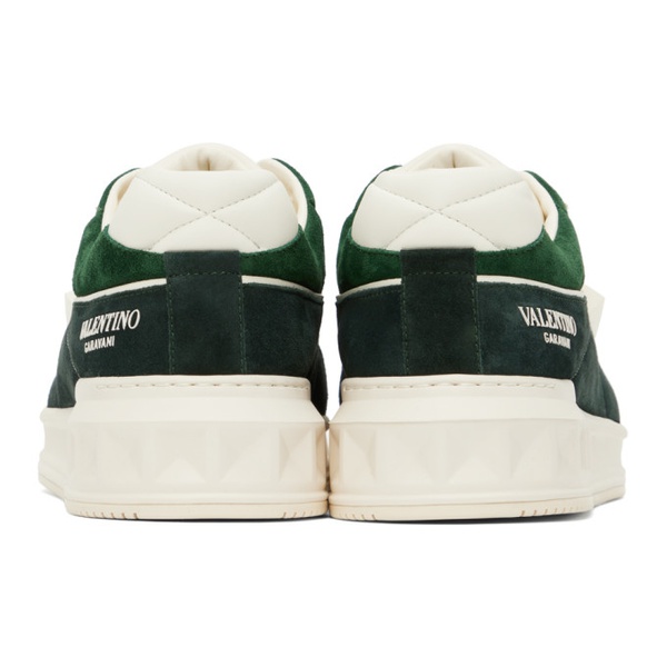  발렌티노 Valentino Garavani 오프화이트 Off-White & Green One Stud Sneakers 232807M237031