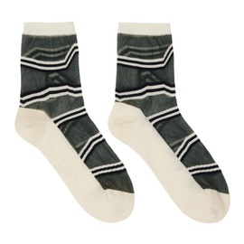이세이 미야케 ISSEY MIYAKE 오프화이트 Off-White Stripe Socks 232809F076000