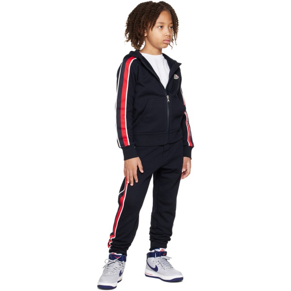 몽클레어 몽클레어 Moncler Enfant Kids Navy Stripe Sweatpants 232815M704003