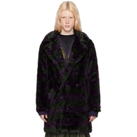 니들스 NEEDLES Green & Purple Argyle Faux-Fur Coat 232821M176002