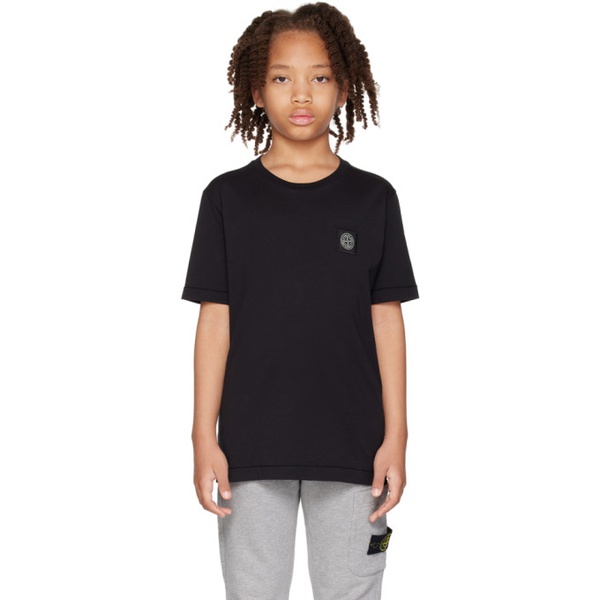 스톤아일랜드 스톤아일랜드 Stone Island Junior Kids Black 20147 T-Shirt 232821M703003