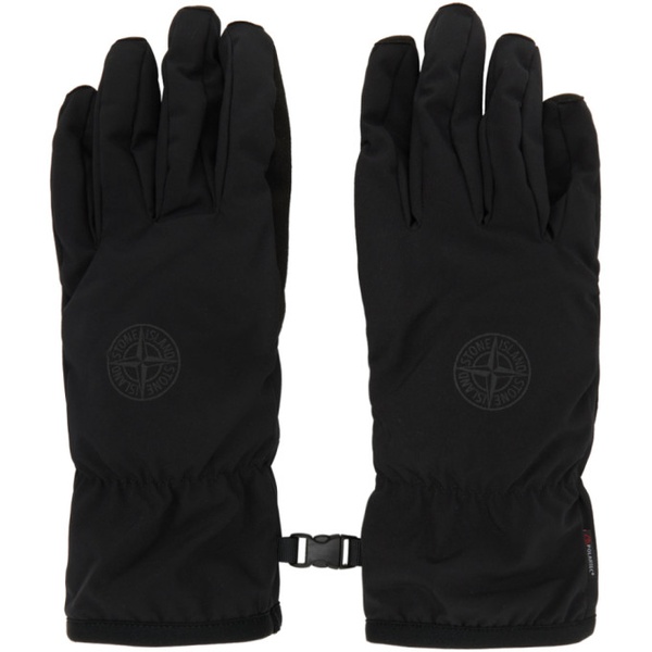 스톤아일랜드 스톤아일랜드 Stone Island Black Soft Shell Gloves 232828M135002
