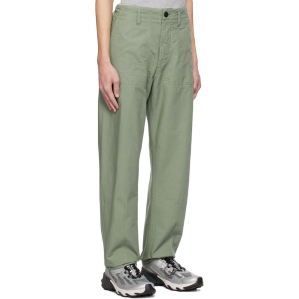 스톤아일랜드 스톤아일랜드 Stone Island Green Garment-Dyed Trousers 232828M191003