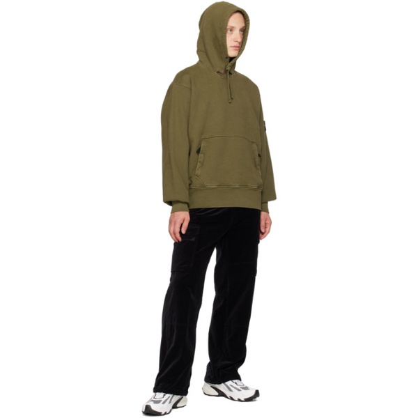 스톤아일랜드 스톤아일랜드 Stone Island Khaki Garment-Dyed Hoodie 232828M202040