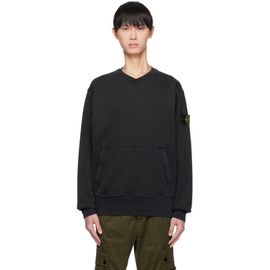 스톤아일랜드 Stone Island Black Garment-Dyed Sweatshirt 232828M204020