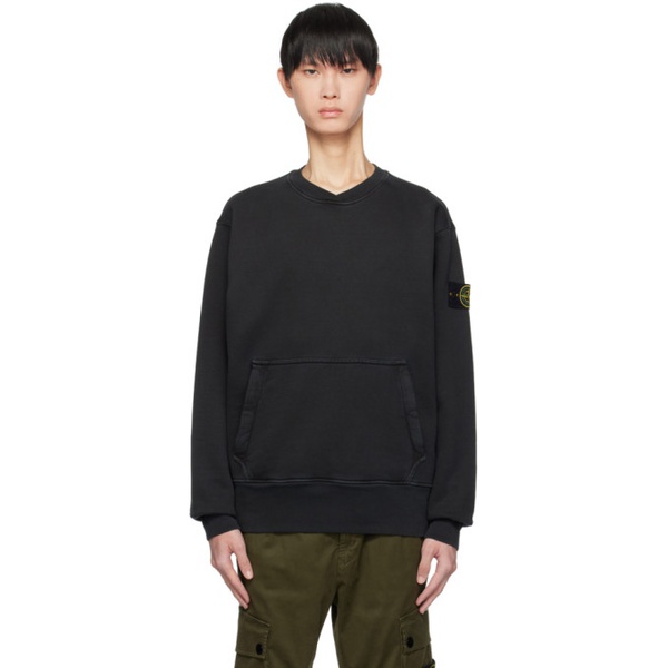스톤아일랜드 스톤아일랜드 Stone Island Black Garment-Dyed Sweatshirt 232828M204020