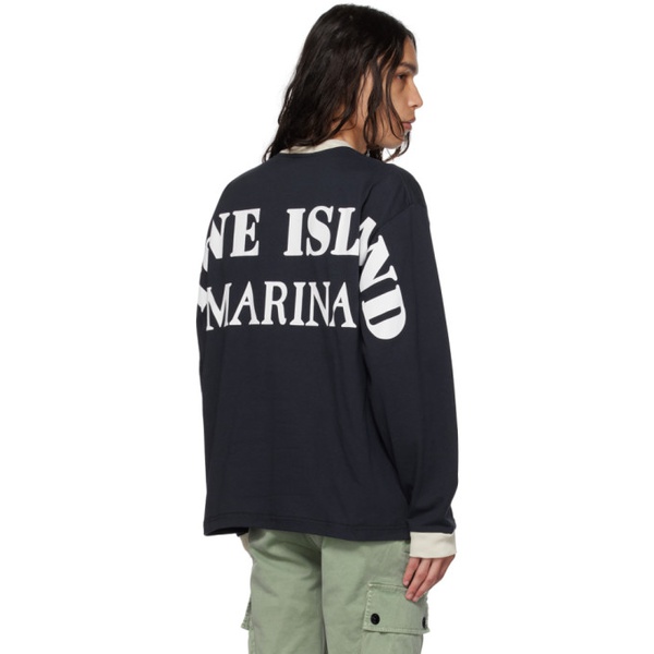 스톤아일랜드 스톤아일랜드 Stone Island Navy Back Print Long Sleeve T-Shirt 232828M213011
