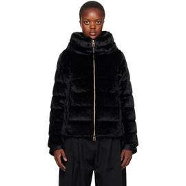 Herno 에르노 Black Quilted Faux-Fur Down Jacket 232829F061051