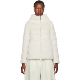 Herno 에르노 오프화이트 Off-White Quilted Faux-Fur Down Jacket 232829F061052