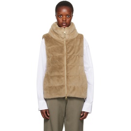 Herno 에르노 Tan Quilted Faux-Fur Down Vest 232829F061075