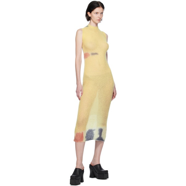  에크하우스 라타 Eckhaus Latta Yellow Composition Midi Dress 232830F054004