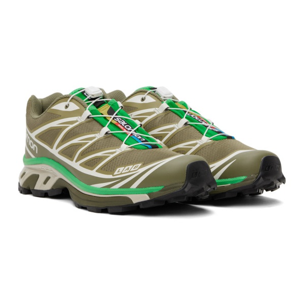 살로몬 살로몬 Salomon Khaki & Green XT-6 Sneakers 232837M237022
