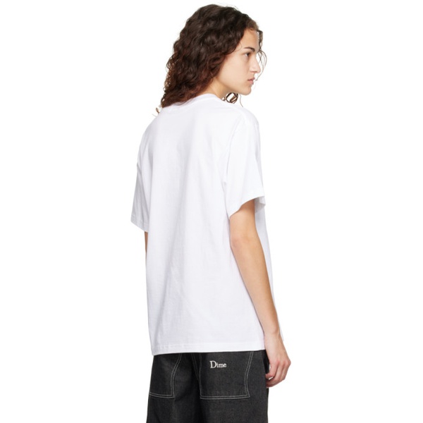  다임 Dime White Decker T-Shirt 232841F110011