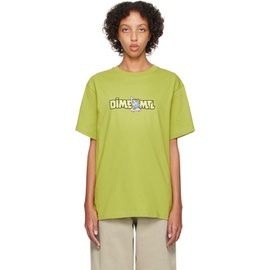 다임 Dime Green Printed T-Shirt 232841F110023