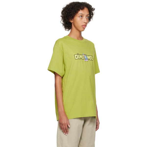  다임 Dime Green Printed T-Shirt 232841F110023