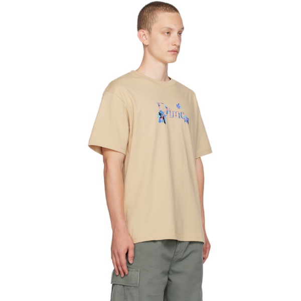  다임 Dime Taupe Leafy T-Shirt 232841M213043