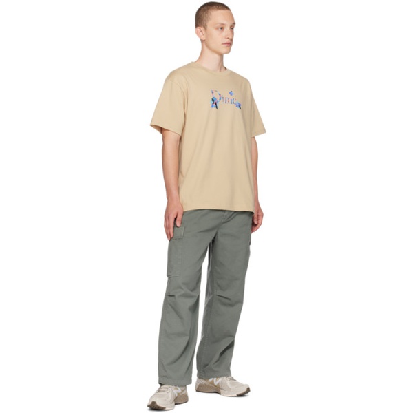  다임 Dime Taupe Leafy T-Shirt 232841M213043