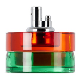 Edie Parker Orange & Green Glass Ashtray Tabletop Lighter 232863M614006